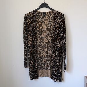 Halogen Cardigan Size Large / Size 1 Linen Blend Cheetah Print